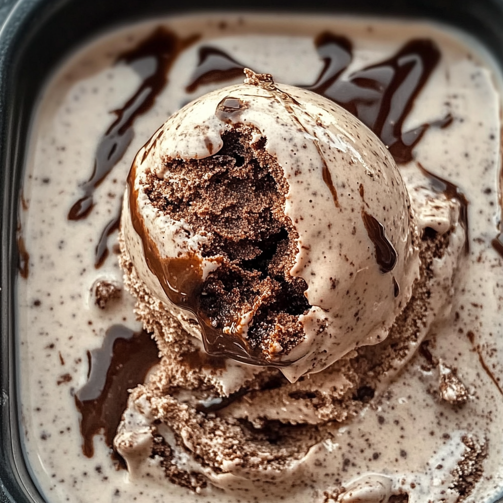Recipe preparation for Easy Brownie Batter Ice Cream Recipe