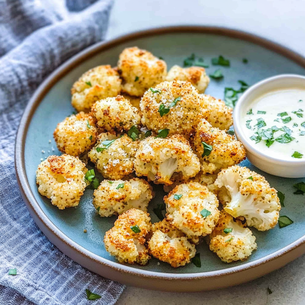 Recipe preparation for Parmesan Cauliflower Bites