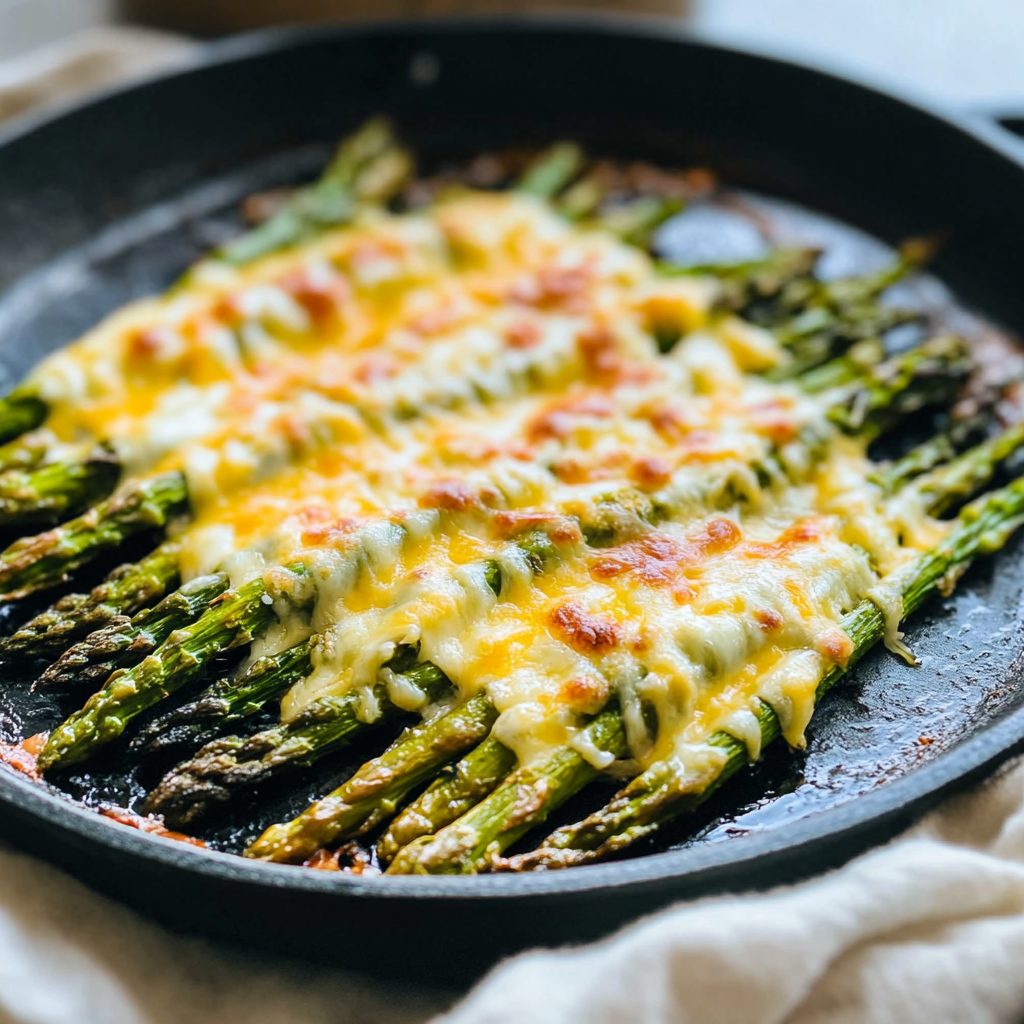 Recipe preparation for Cheesy Baked Asparagus