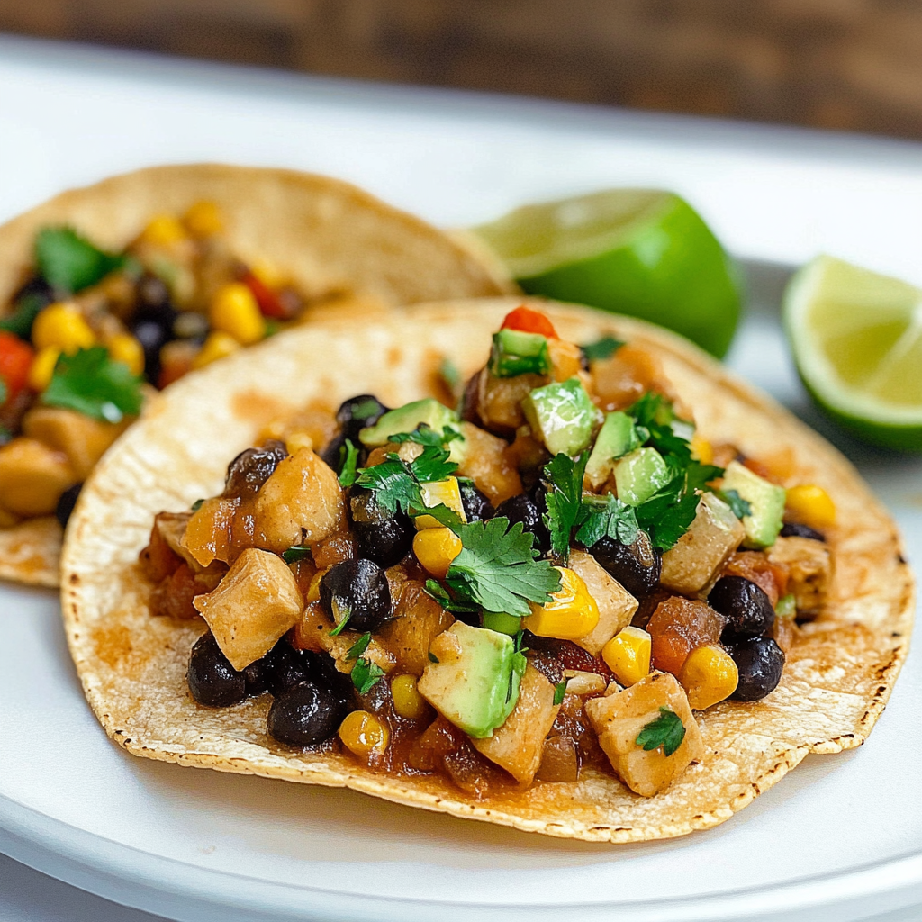 Recipe preparation for Black Bean and Corn Tacos