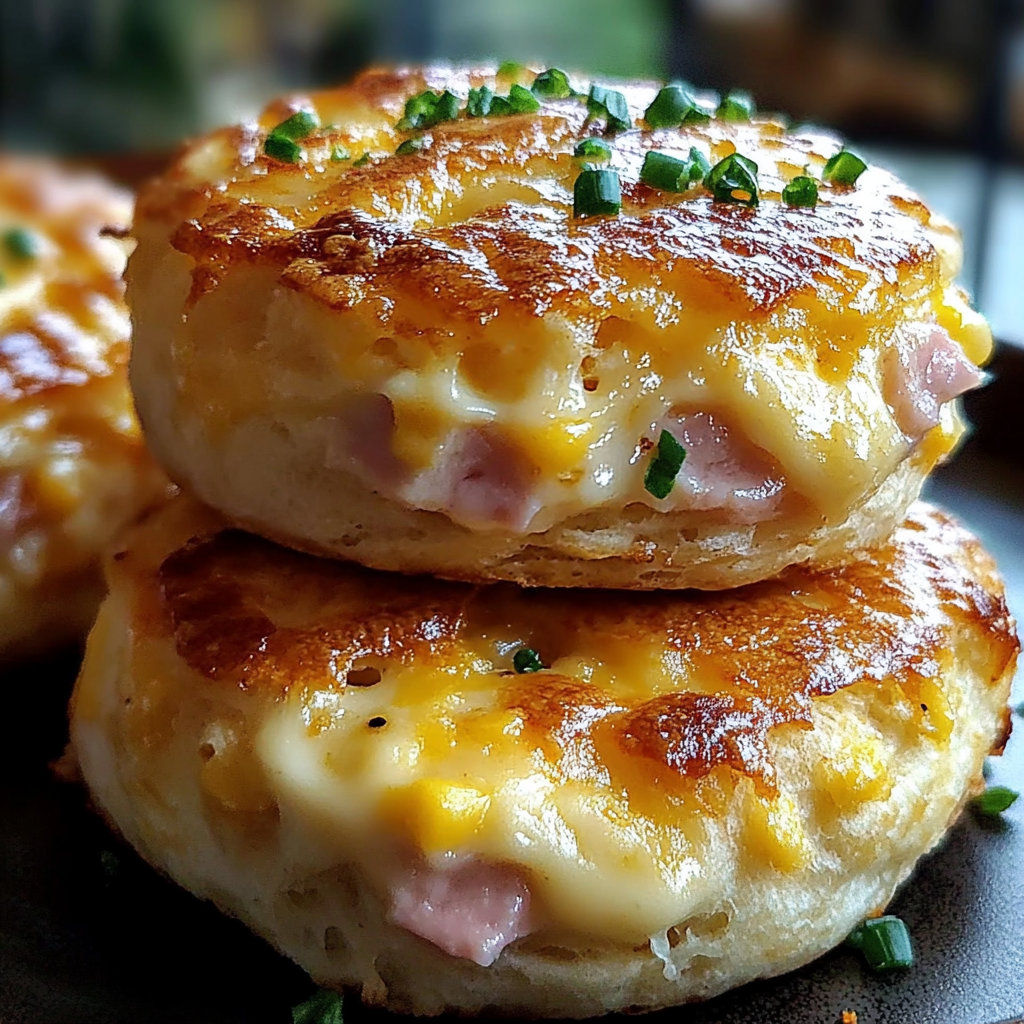 Recipe preparation for Ham and Cheese Butter Biscuits