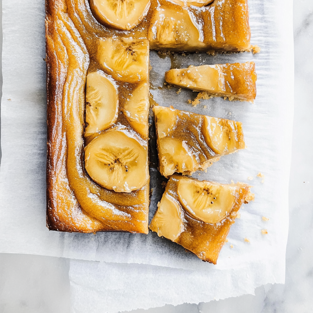 Recipe preparation for Caramelized Banana Upside-Down Cake