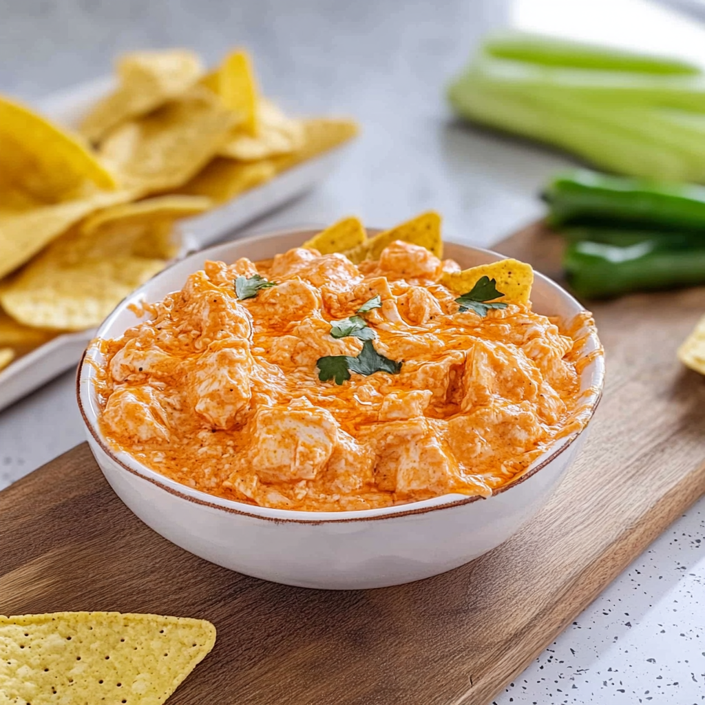 Recipe preparation for Easy Buffalo Chicken Dip