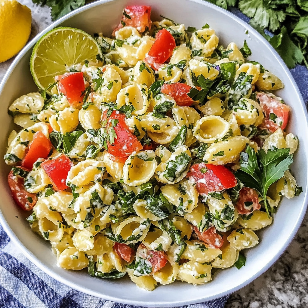 Recipe preparation for Cilantro Lime Pasta Salad Recipe