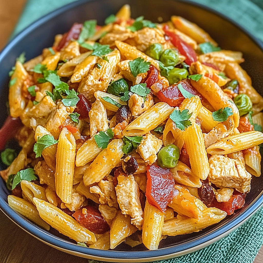 Recipe preparation for Chicken Fajita Pasta Salad Recipe
