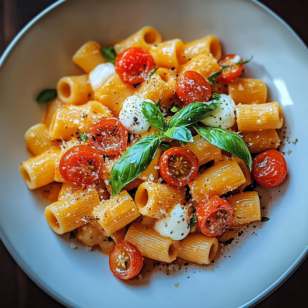 Recipe preparation for Cherry Tomato and Basil Pasta Recipe