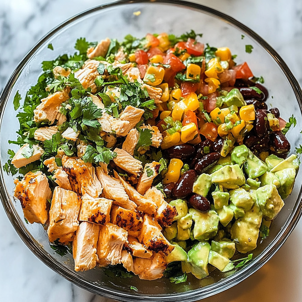 Recipe preparation for Southwest Chicken Salad Recipe