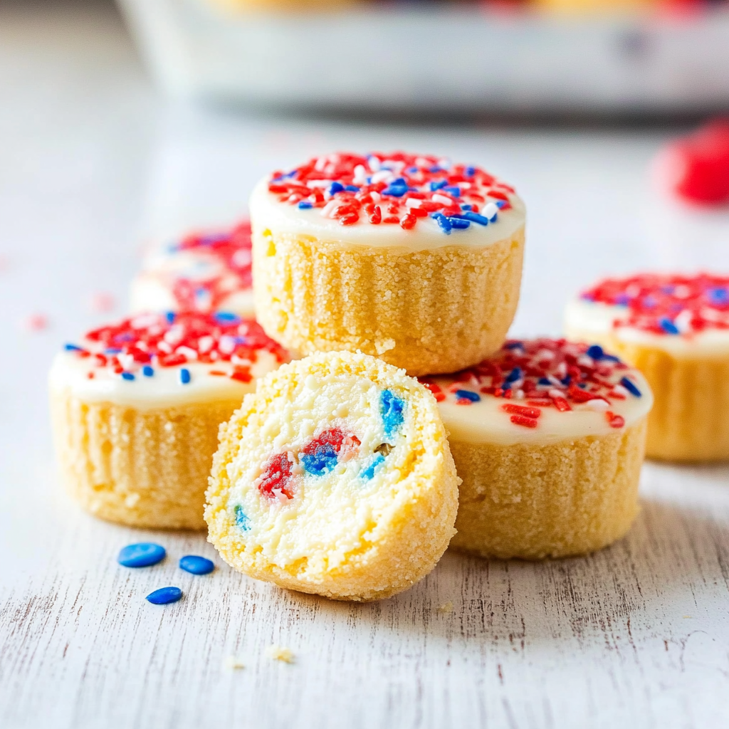 Recipe preparation for Patriotic Mini Cheesecakes