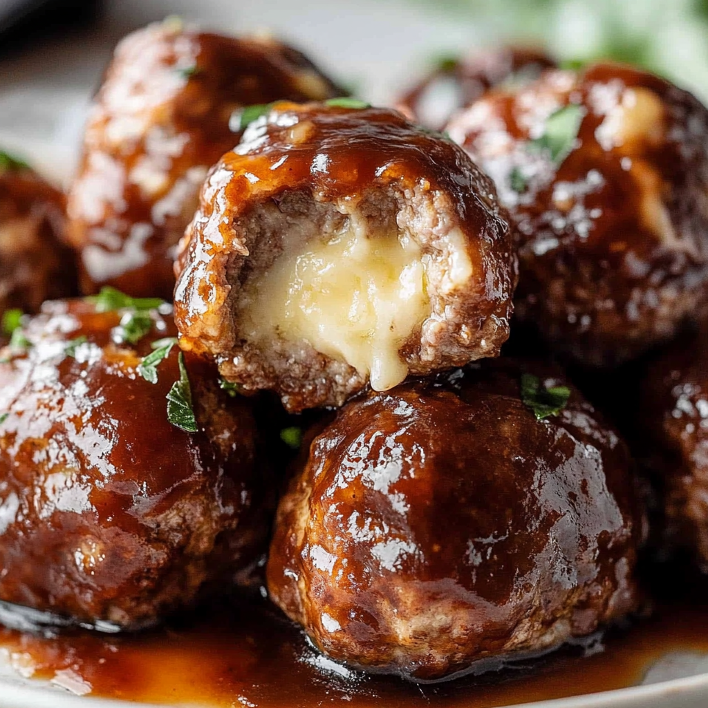 Recipe preparation for Smoked Cheese Stuffed Meatballs