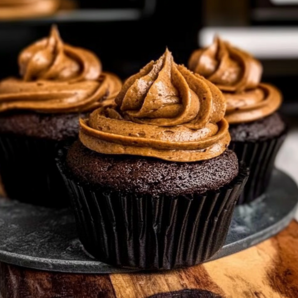 Recipe preparation for Chocolate Pumpkin Cupcakes