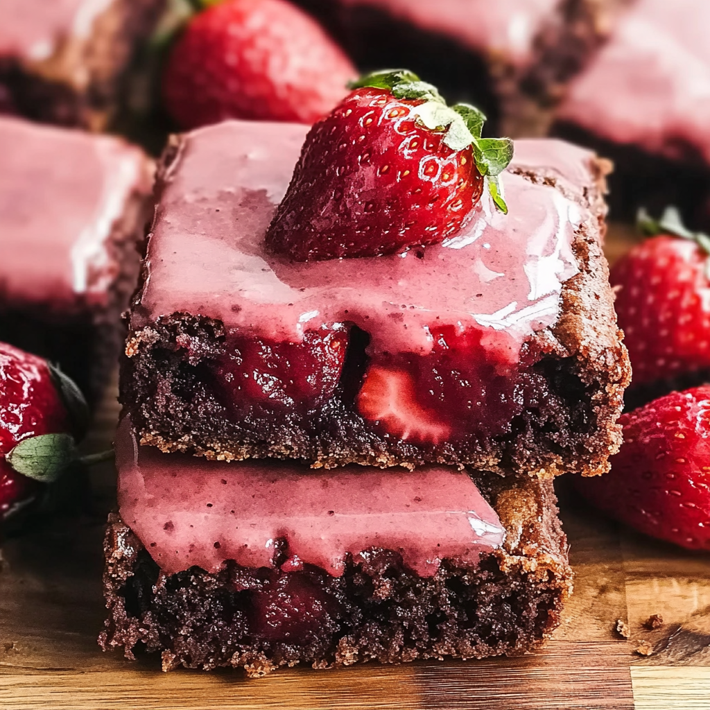 Recipe preparation for Strawberry Brownies
