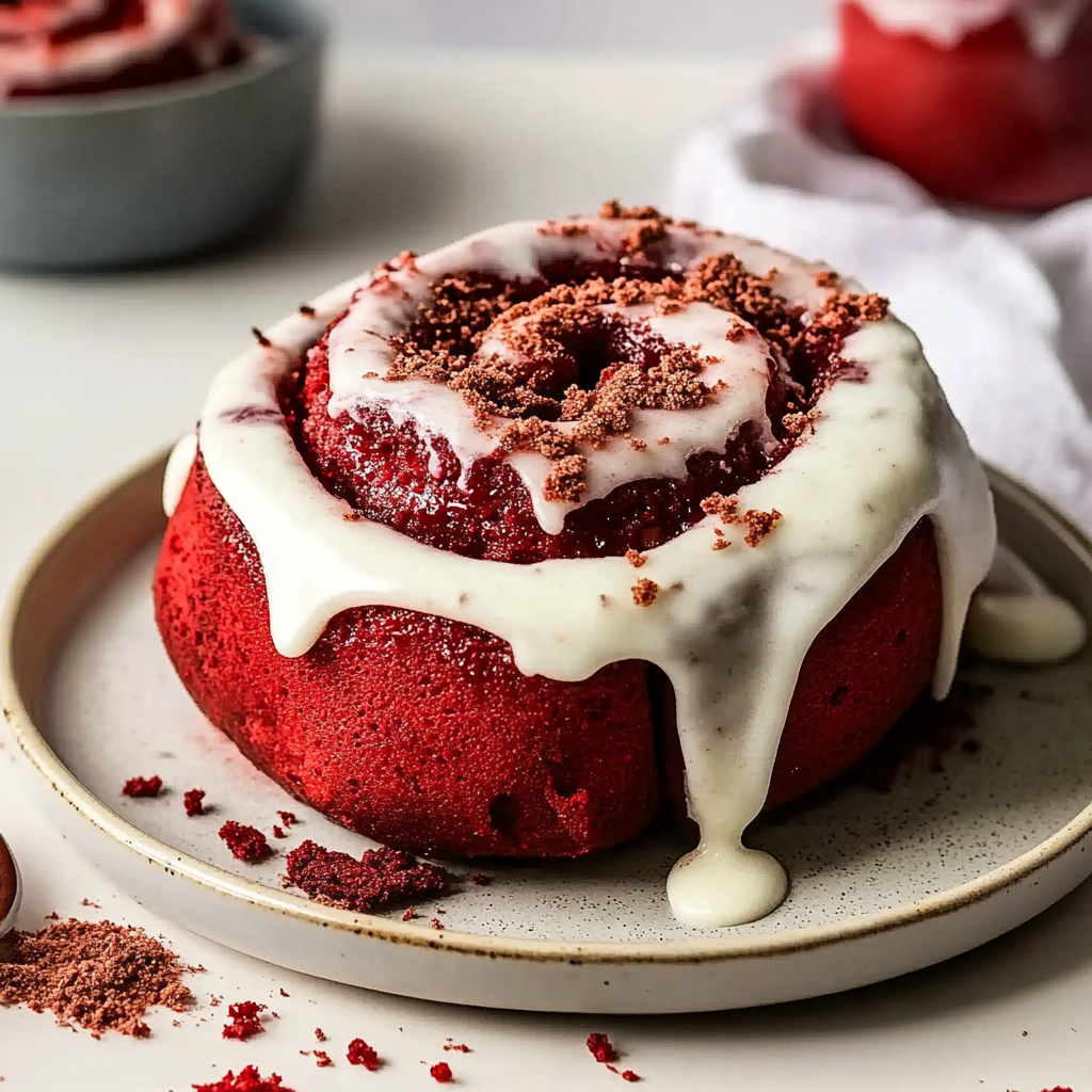 Recipe preparation for Red Velvet Cinnamon Rolls From Scratch