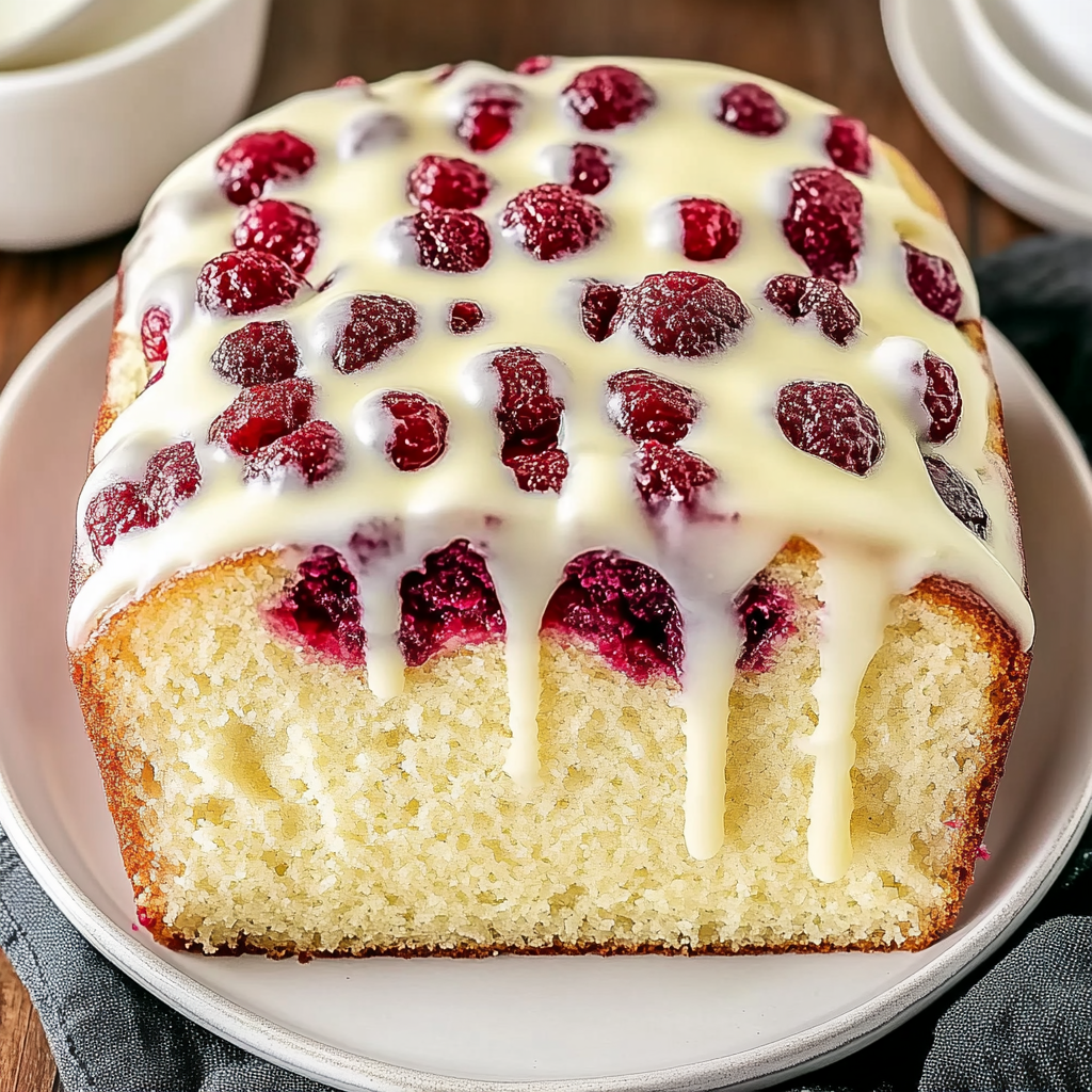 Recipe preparation for White Chocolate and Raspberry Loaf Cake