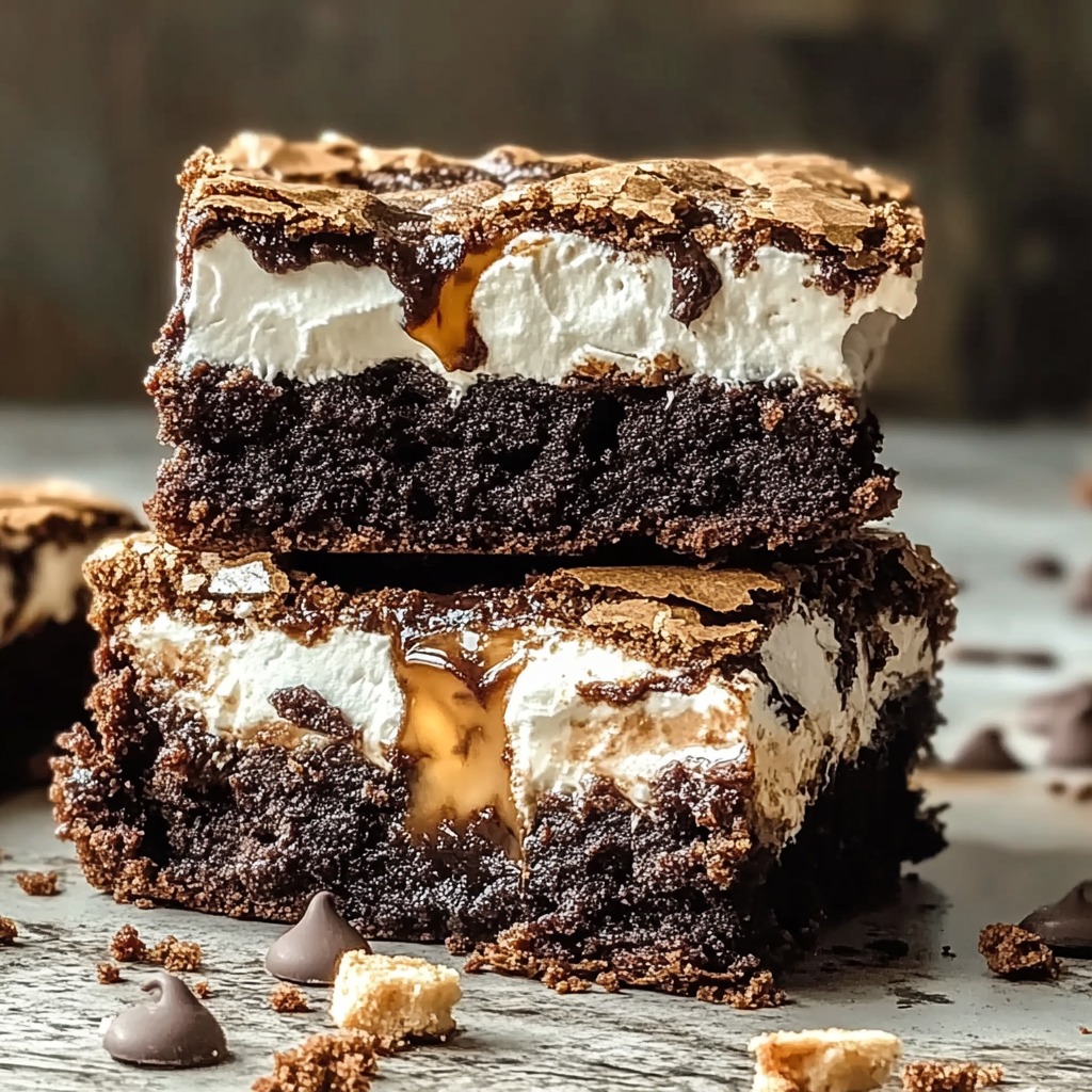 Recipe preparation for S'mores Brownies