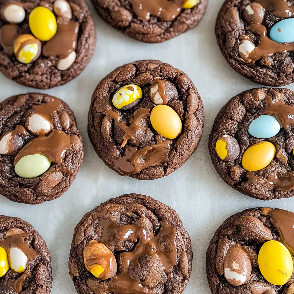 Recipe preparation for Mini Egg Brownie Cookies