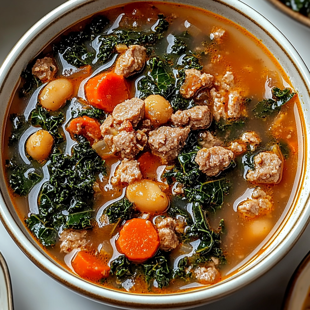 Recipe preparation for Sausage and Kale Soup