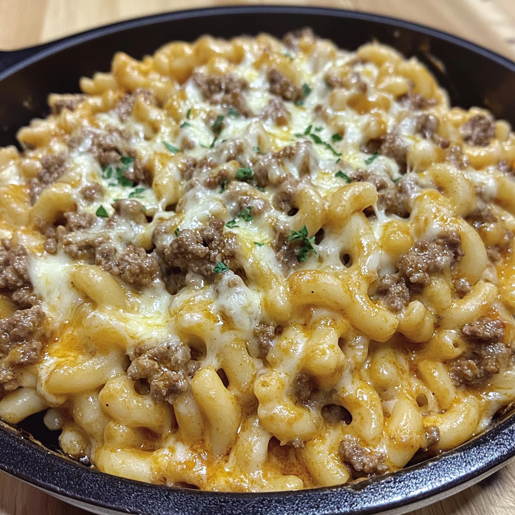 Recipe preparation for Cheese Steak Hamburger Helper