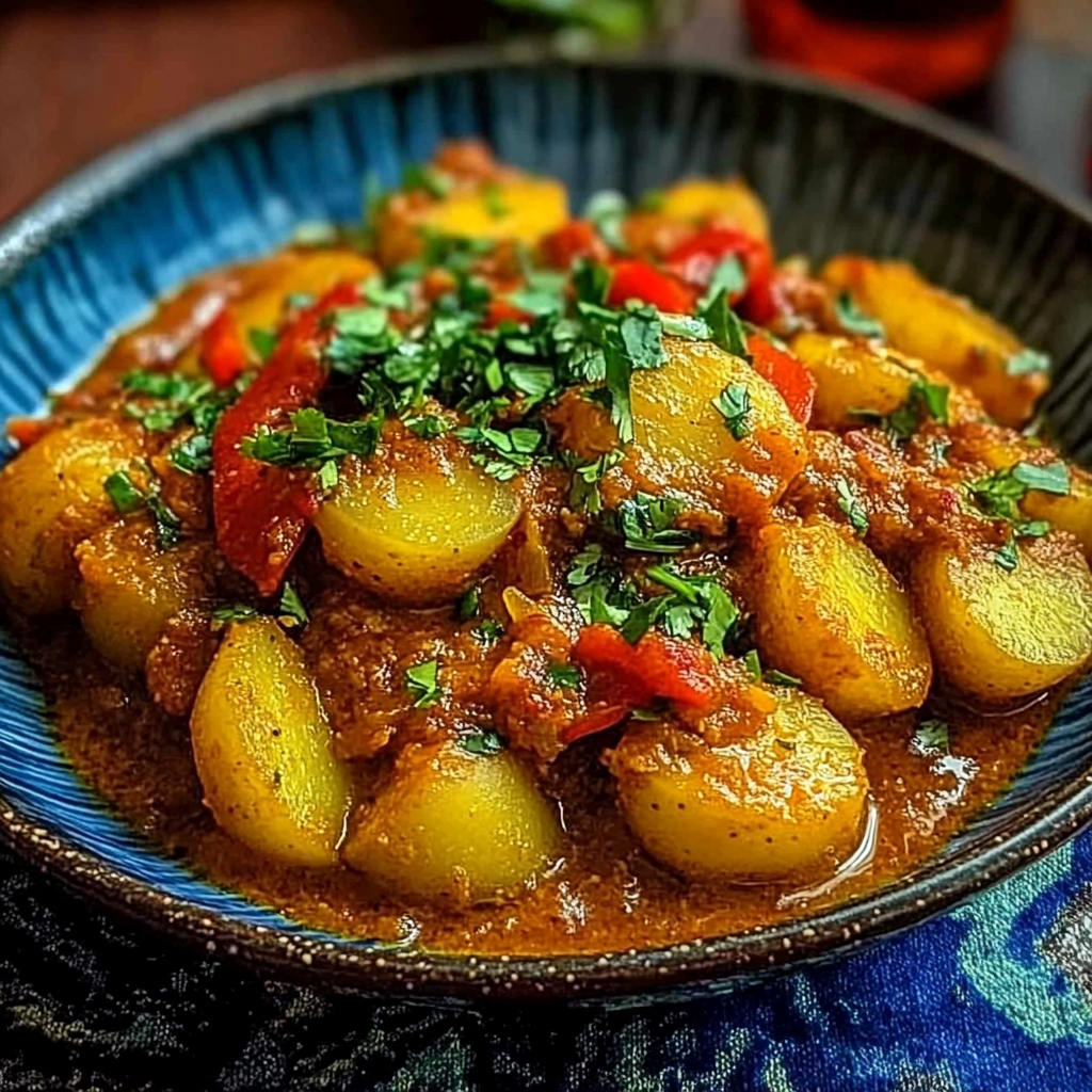 Recipe preparation for Dopiazeh Aloo Potato Curry