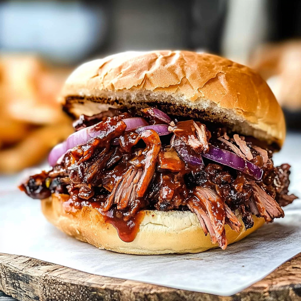 Recipe preparation for BBQ Brisket Sandwich