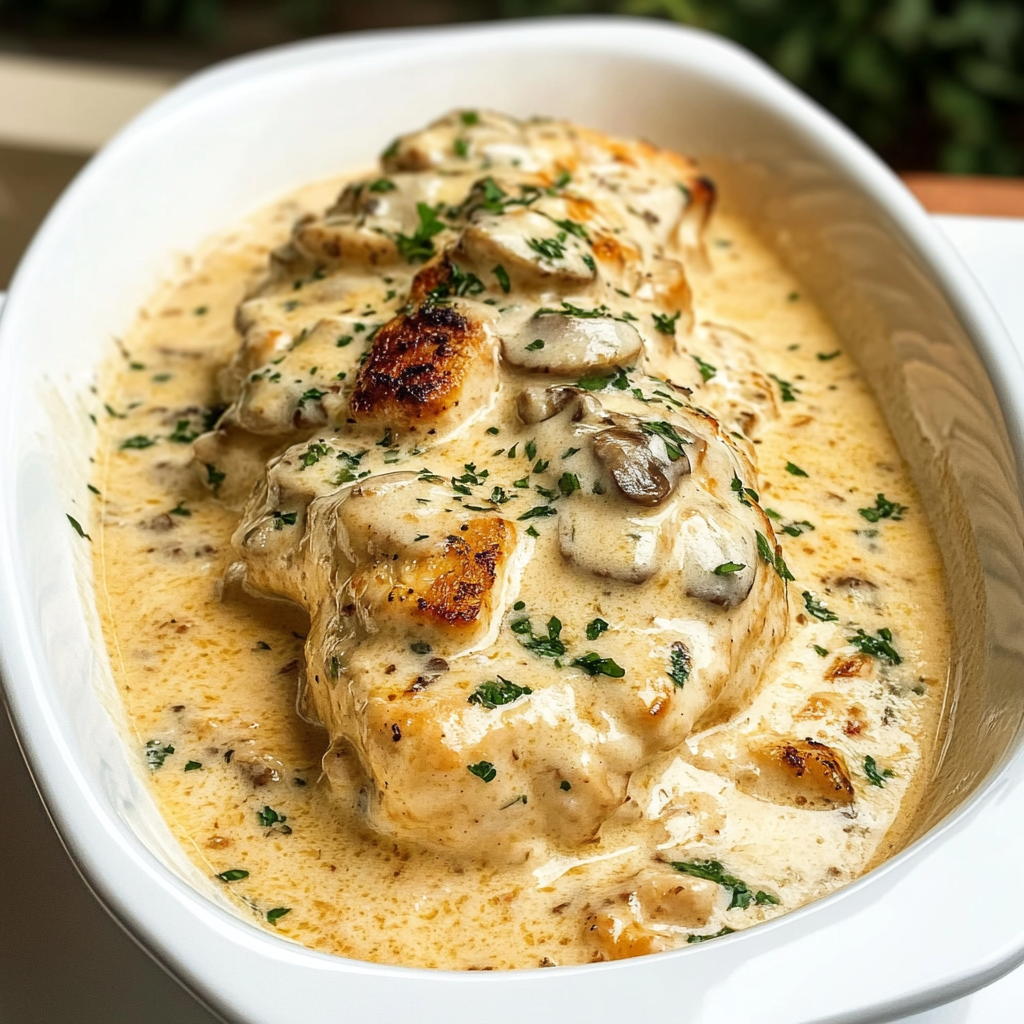 Recipe preparation for Creamy Chicken Gloria Recipe