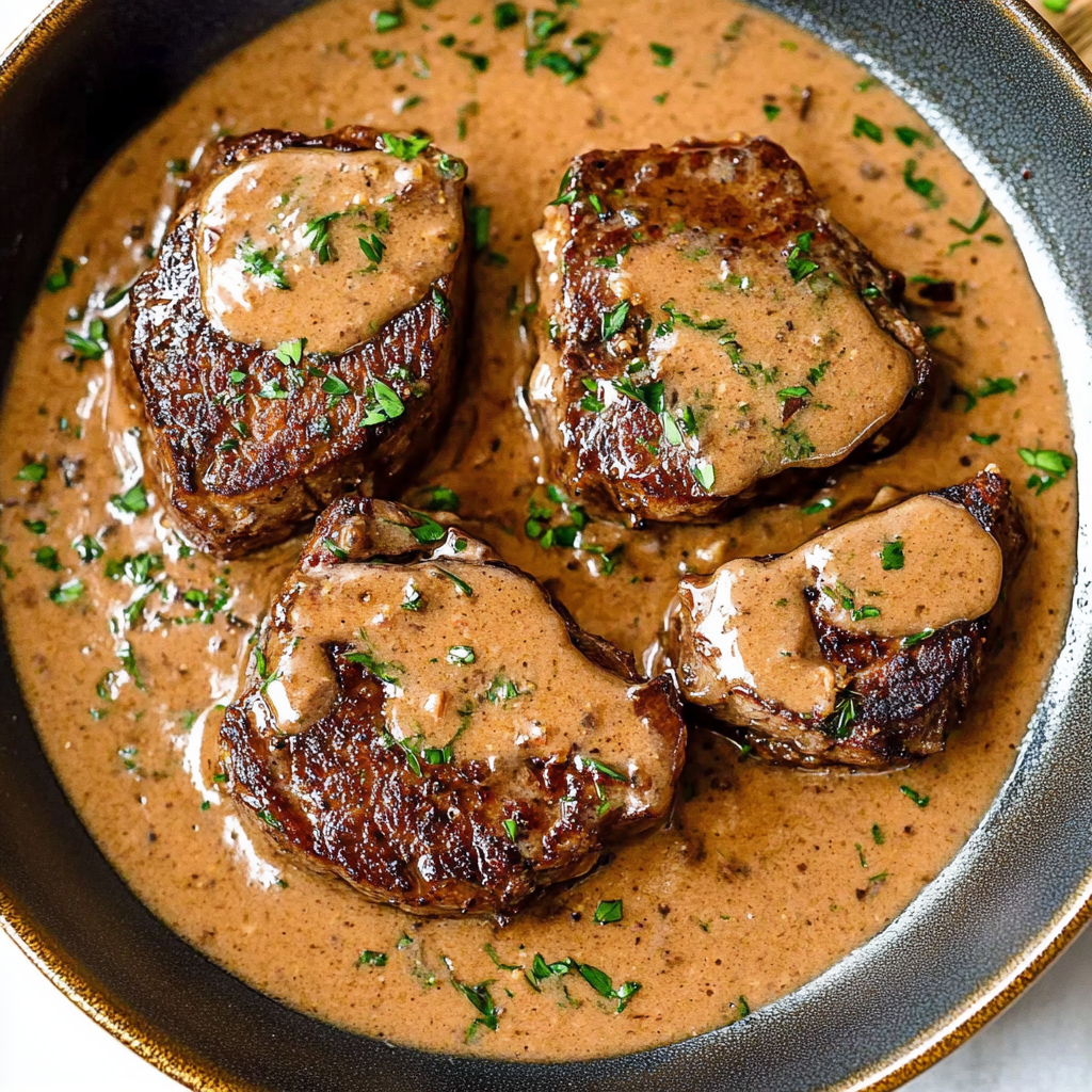Recipe preparation for Beef Steak Diane Recipe