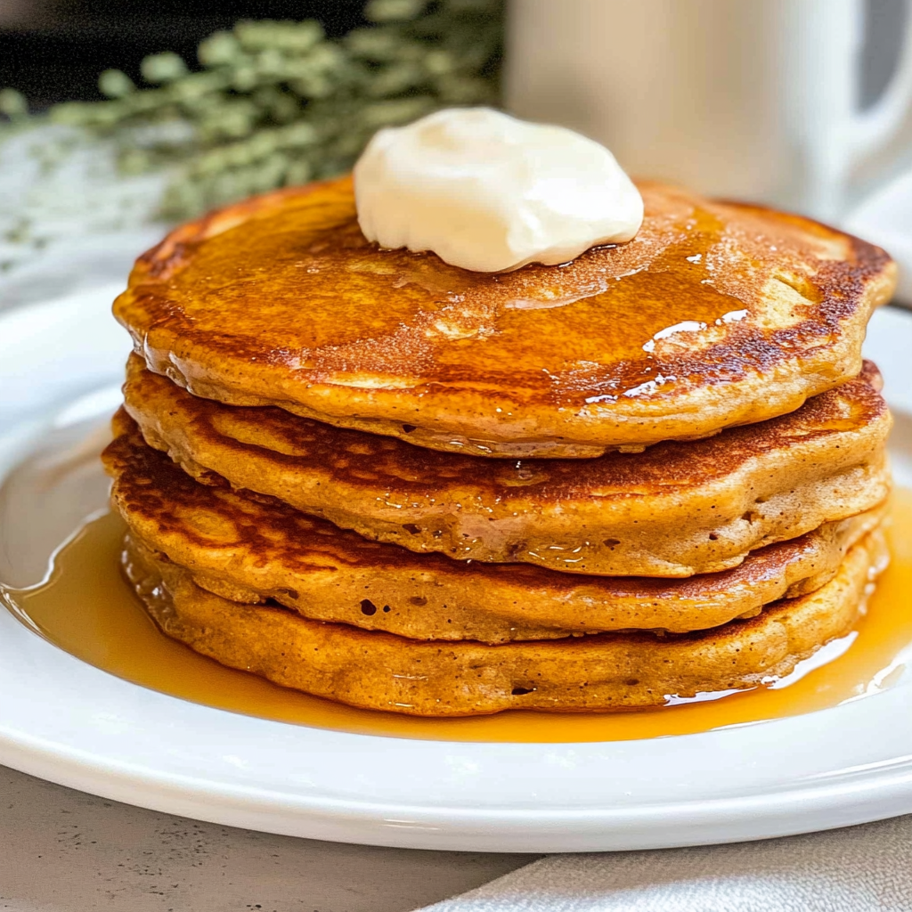 Recipe preparation for Pumpkin Pancakes