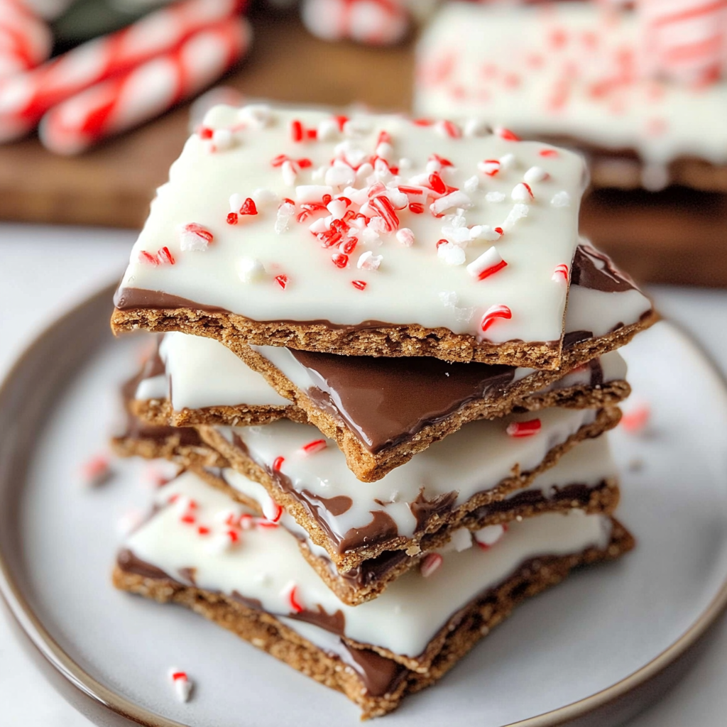Recipe preparation for Peppermint Bark Graham Crackers