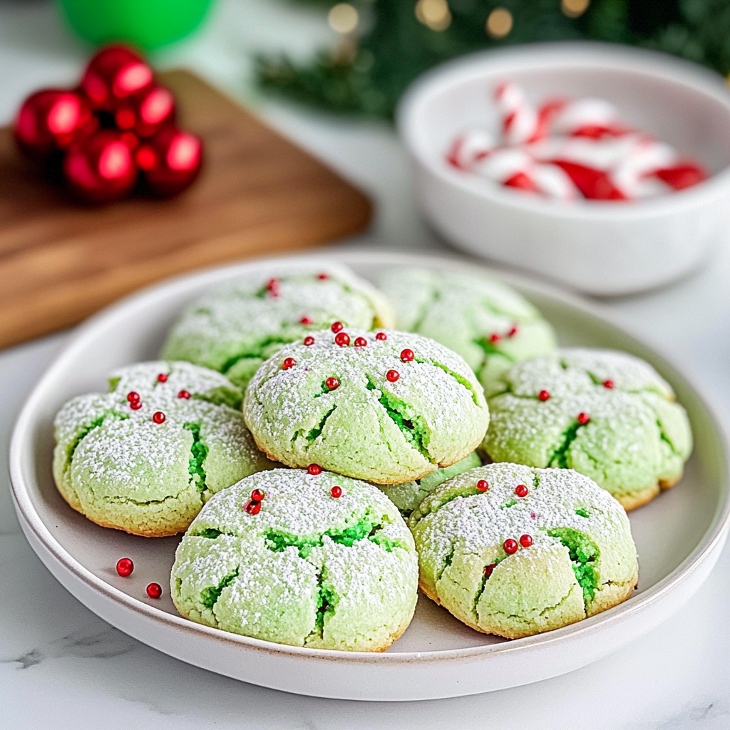 Recipe preparation for Grinch Cookies