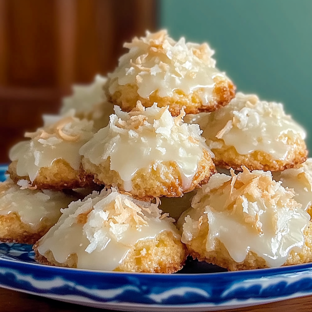 Recipe preparation for Dolly Parton Coconut Cookies with Lemon Glaze