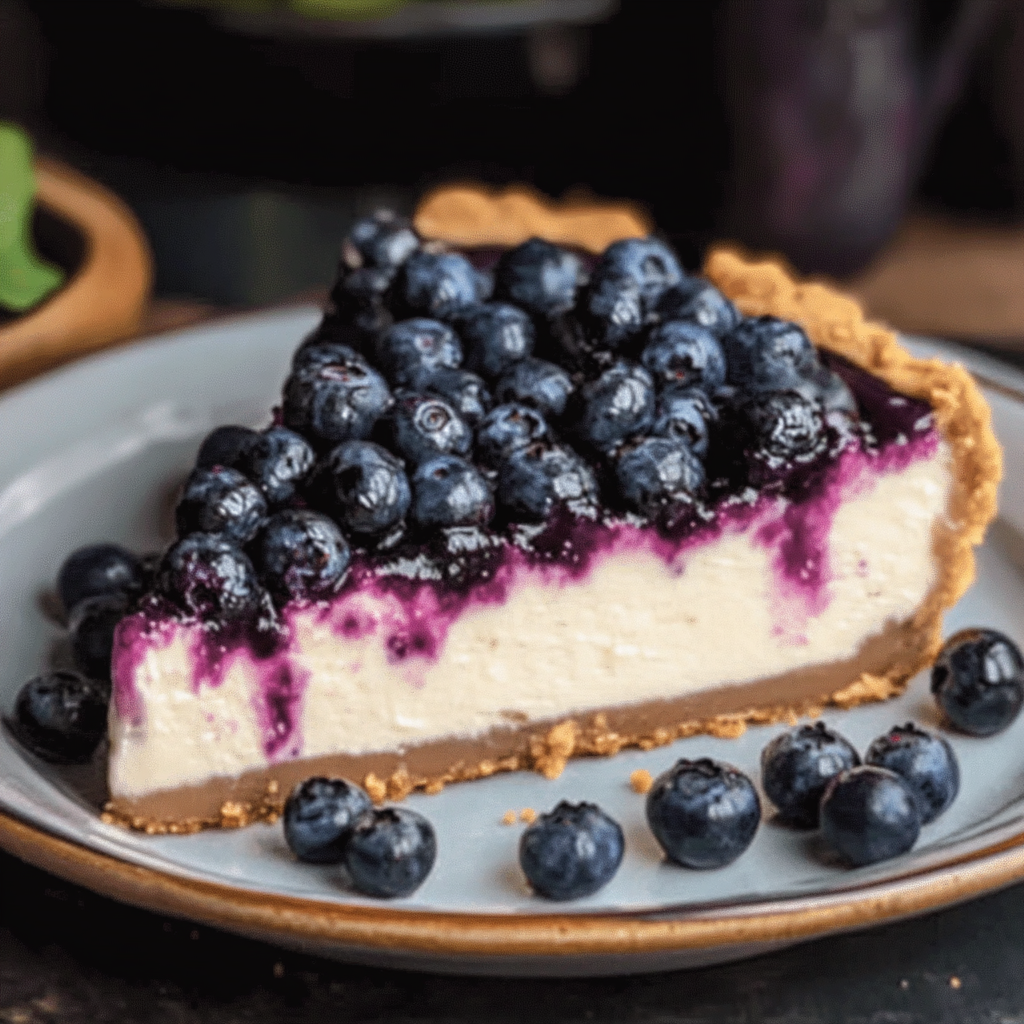 Recipe preparation for No Bake Blueberry Cheesecake