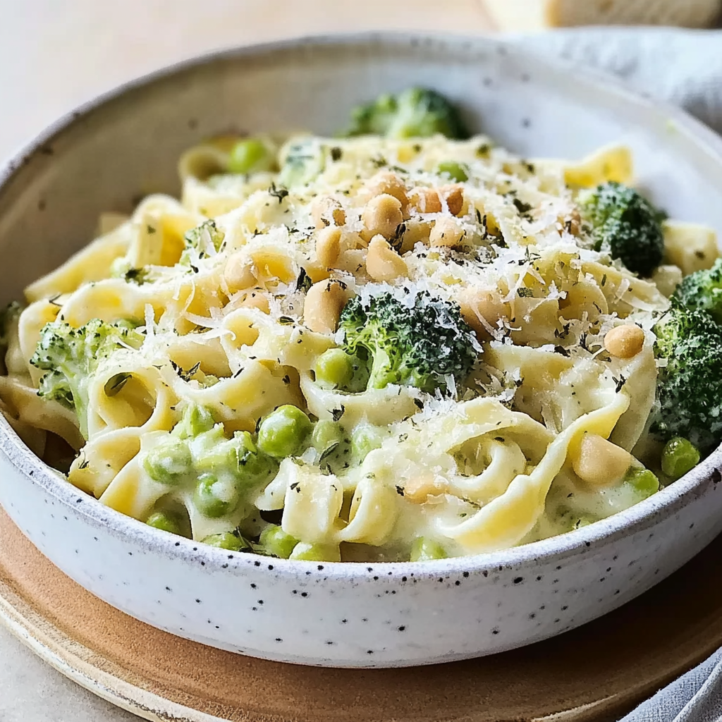 Recipe preparation for Creamy Broccoli Pasta