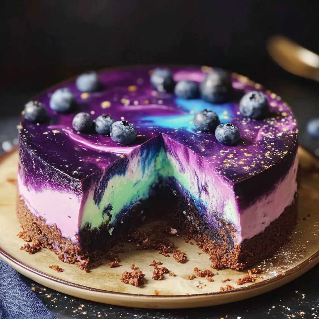 Recipe preparation for Galaxy Cheesecake
