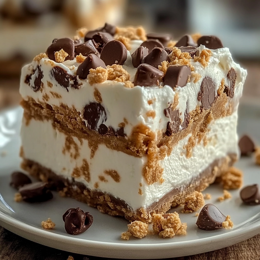 Recipe preparation for No-Bake Cookie Dough Cheesecake Bars