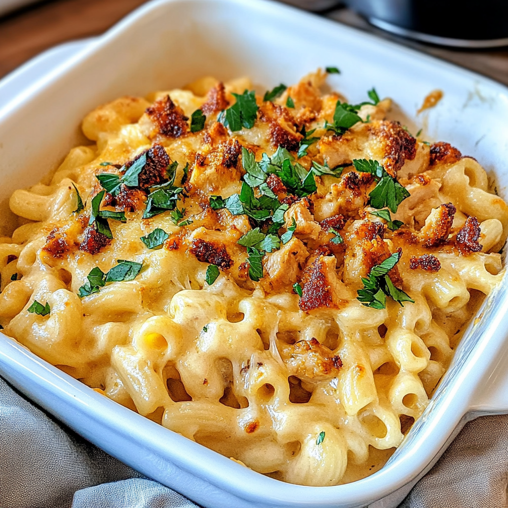 Recipe preparation for BBQ Chicken Mac and Cheese