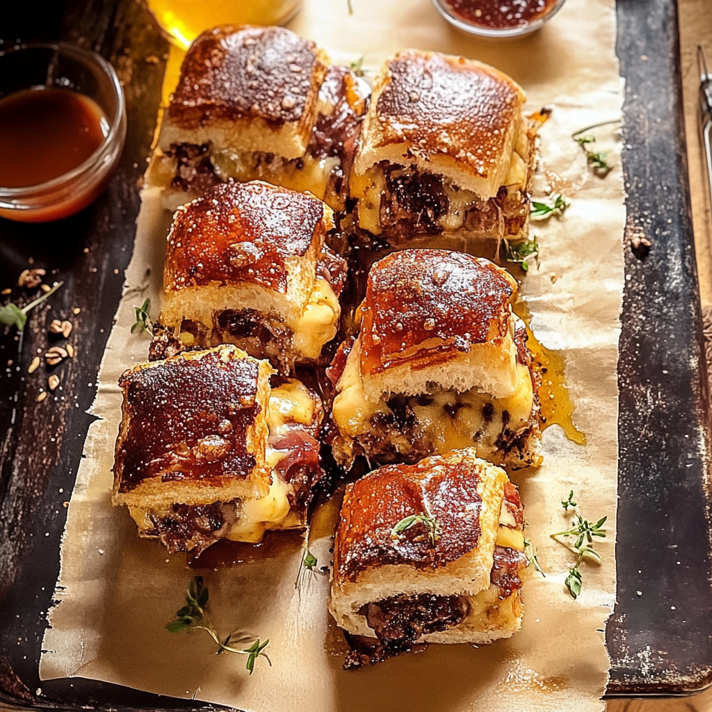 Recipe preparation for Crispy Prosciutto and Cheese Sliders