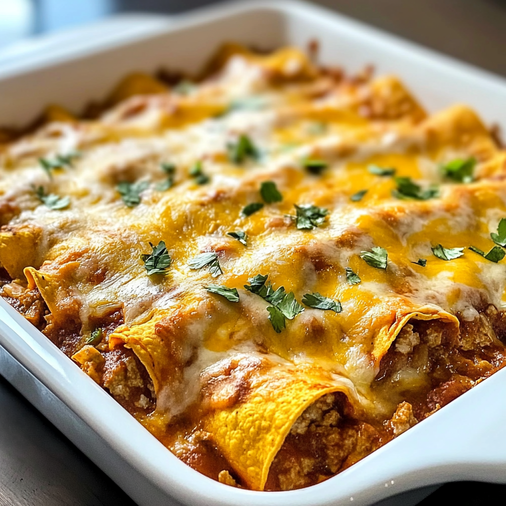 Recipe preparation for Tortilla Chip Enchiladas