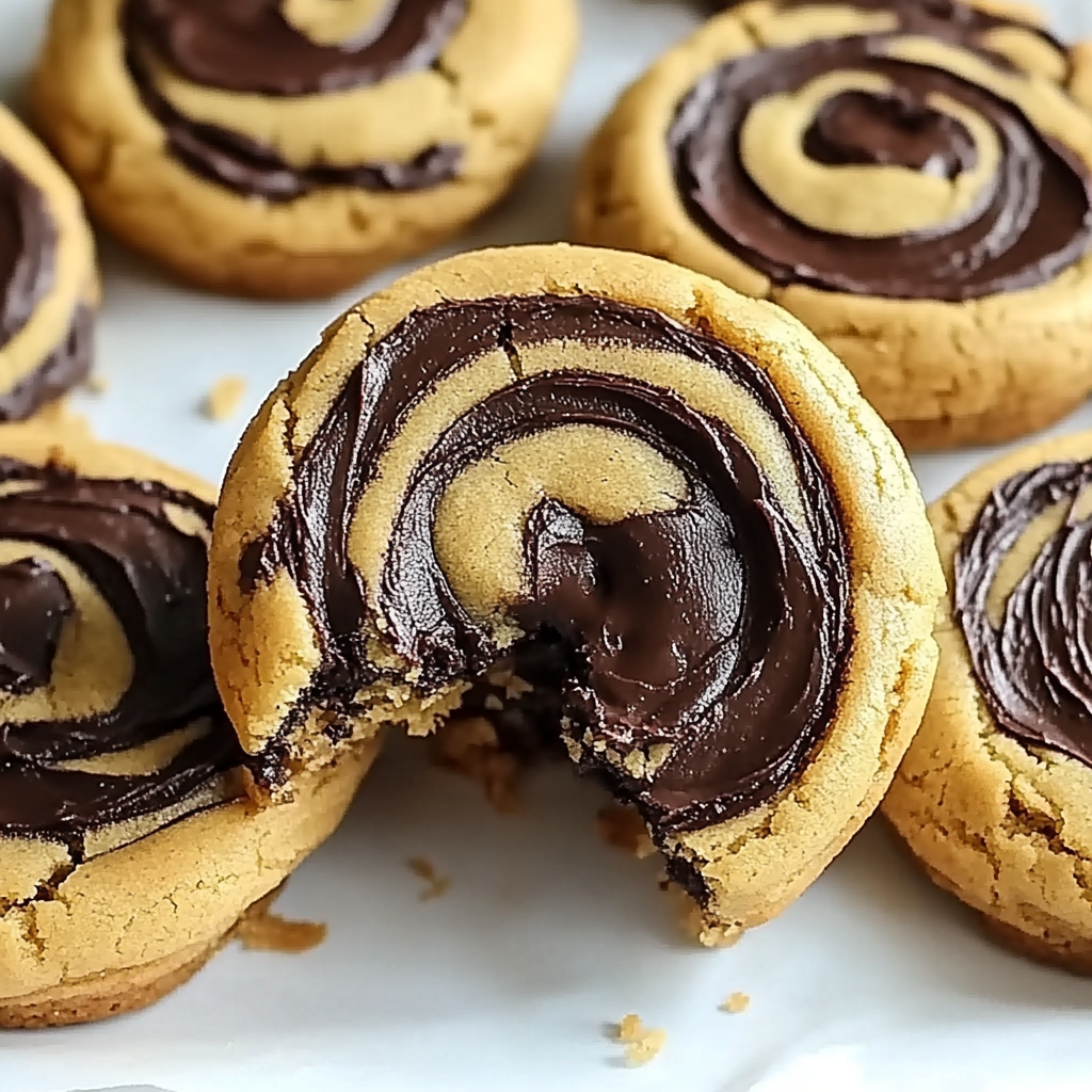 Recipe preparation for Peanut Butter Brownie Swirl Cookies