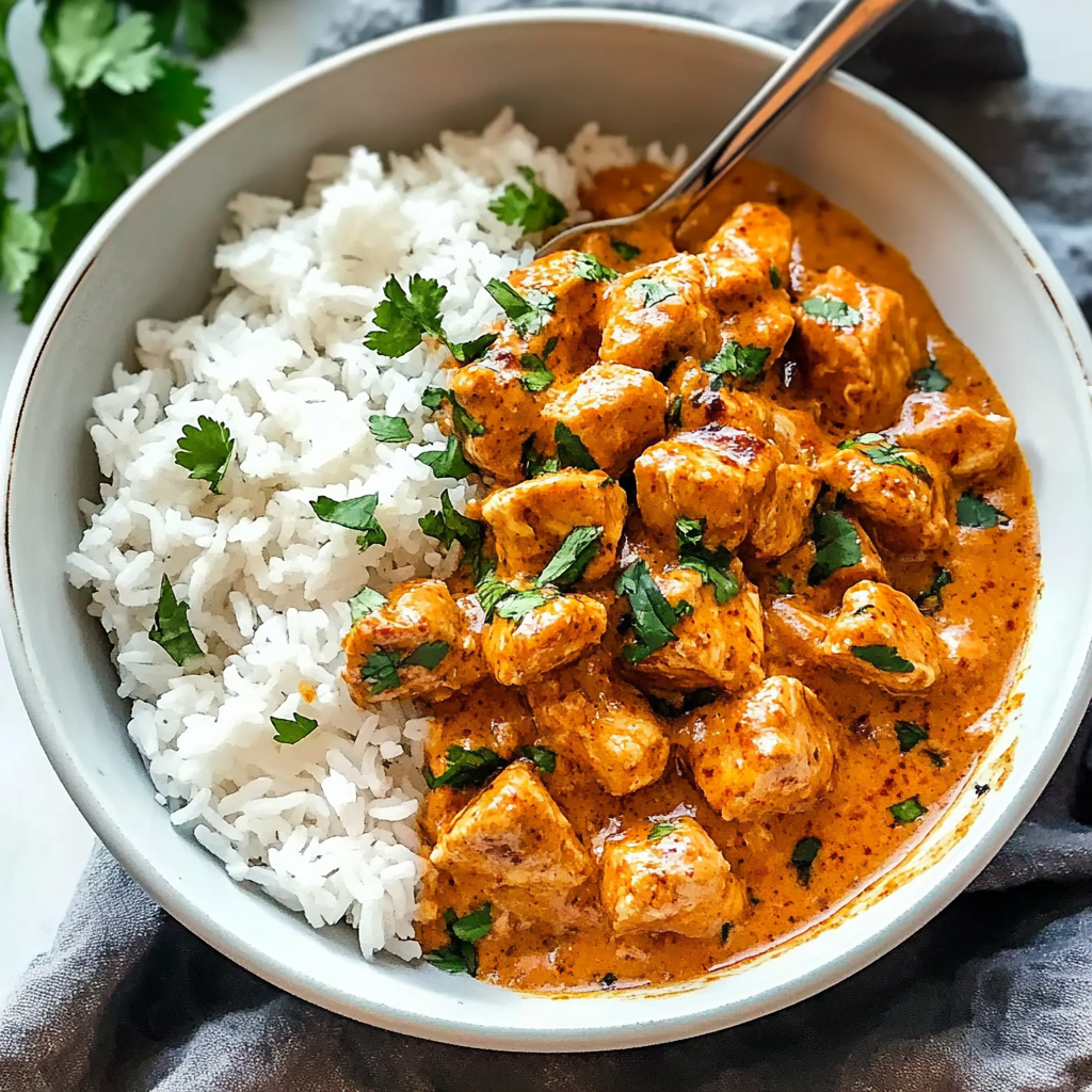 Recipe preparation for Coconut Chicken Rice Bowl