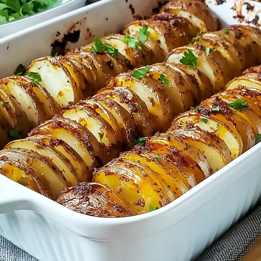 Recipe preparation for Effortless Crispy Fan Baked Potatoes