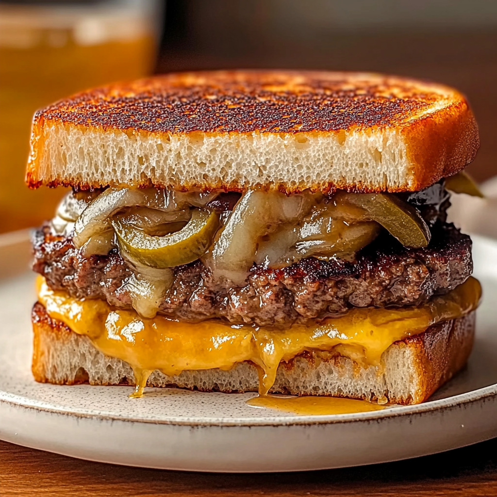Recipe preparation for Beef Patty Melt