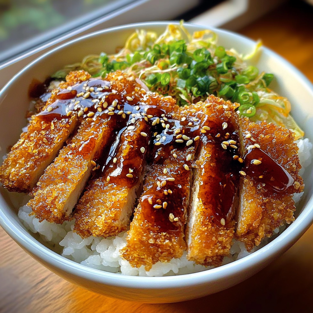 Recipe preparation for Japanese Katsu Bowls with Tonkatsu Sauce