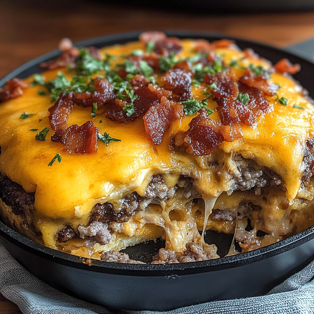 Recipe preparation for Low-Carb Turkey Bacon Cheeseburger