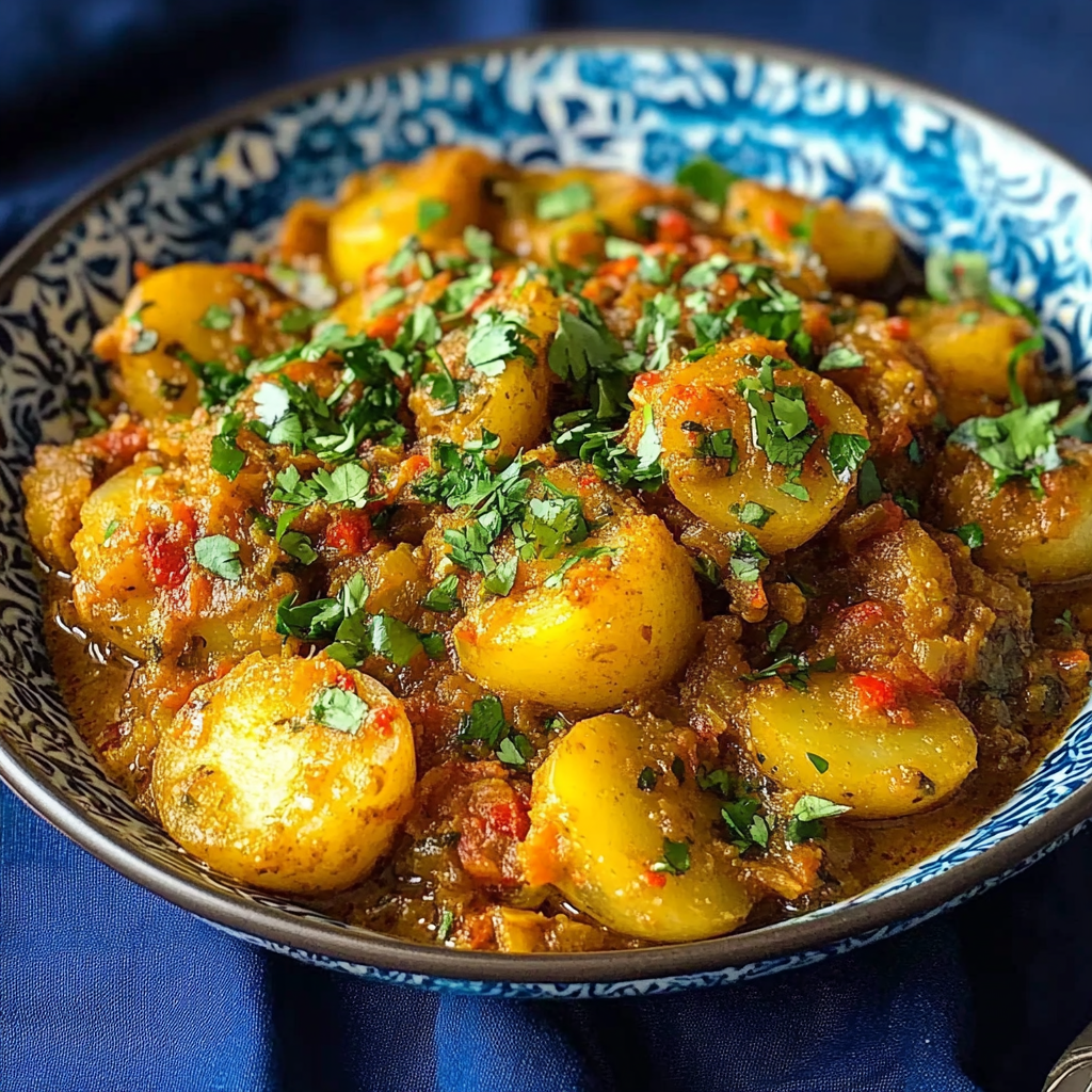 Recipe preparation for Dopiazeh Aloo Persian Potato Curry