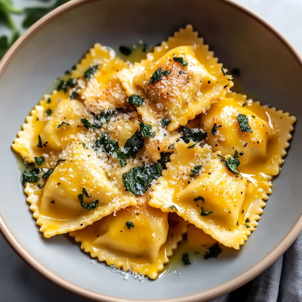 Recipe preparation for Butternut Squash Ravioli Sauce
