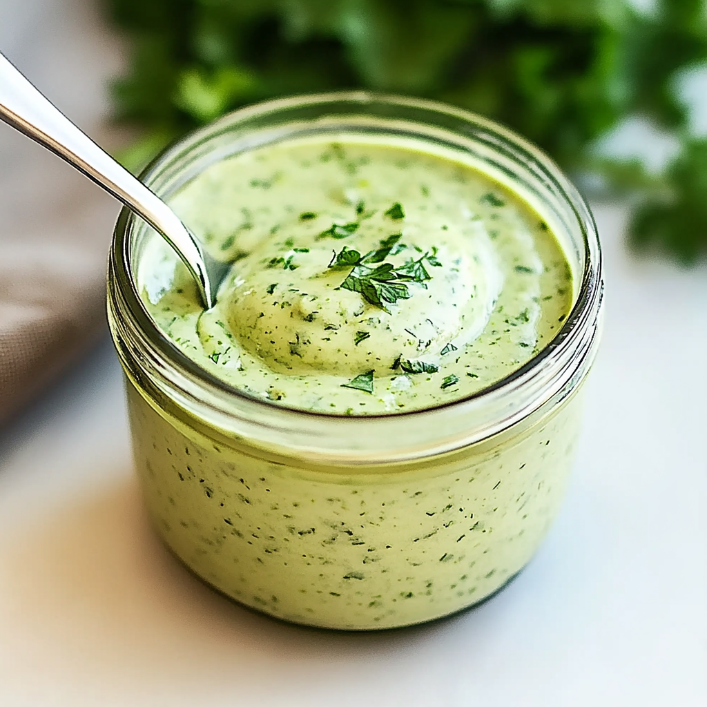 Recipe preparation for Green Goddess Dressing