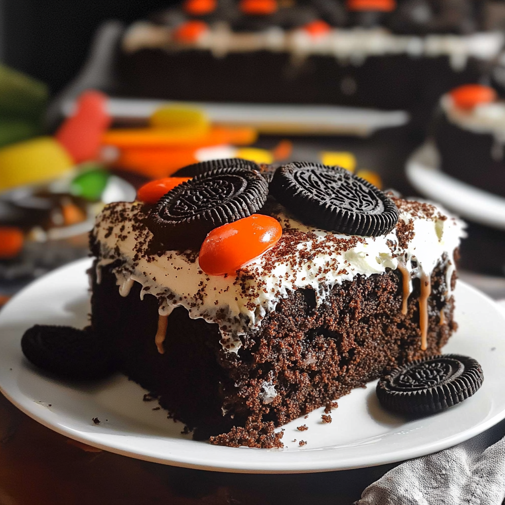 Recipe preparation for Oreo Dirt Cake