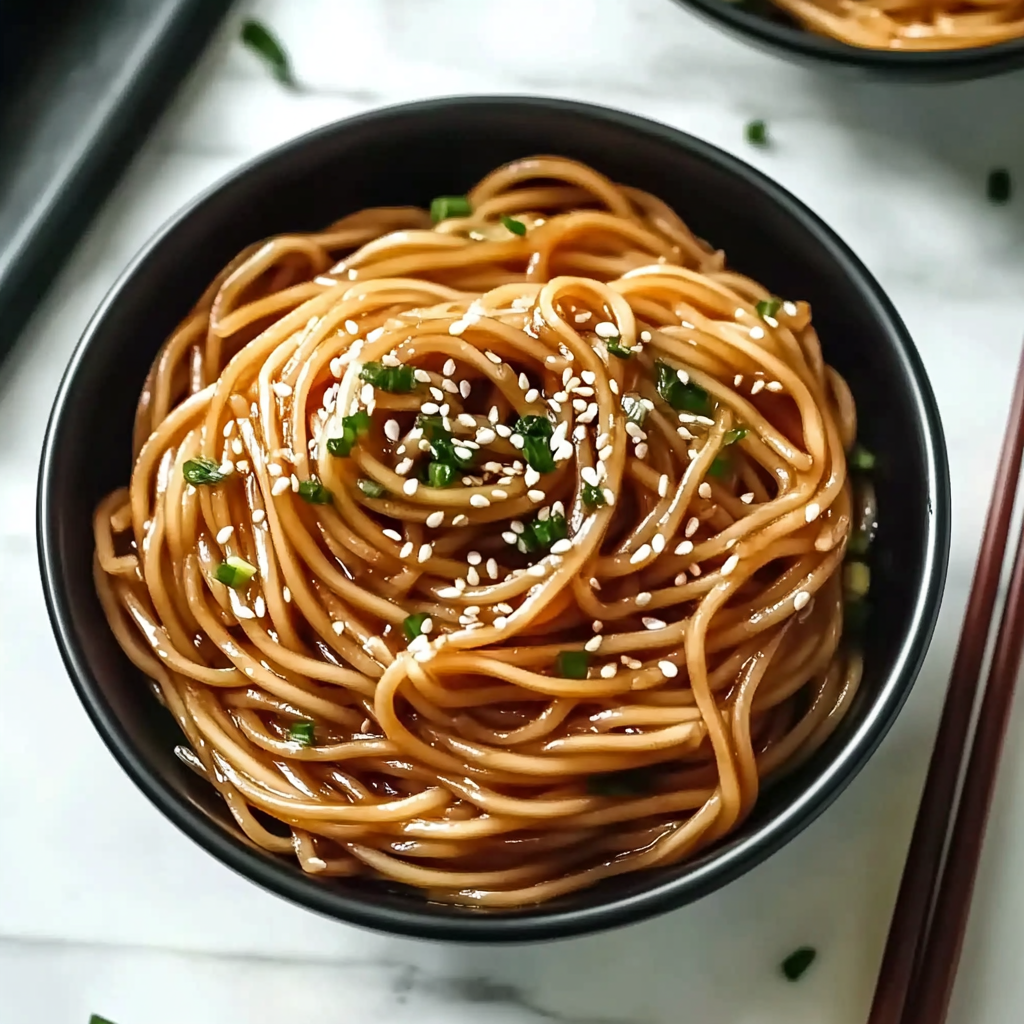 Recipe preparation for Garlic Sesame Noodles