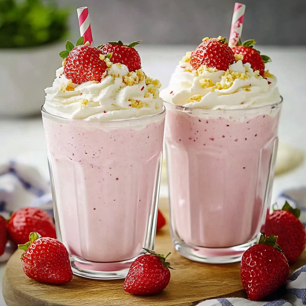 Recipe preparation for Strawberry Milkshake