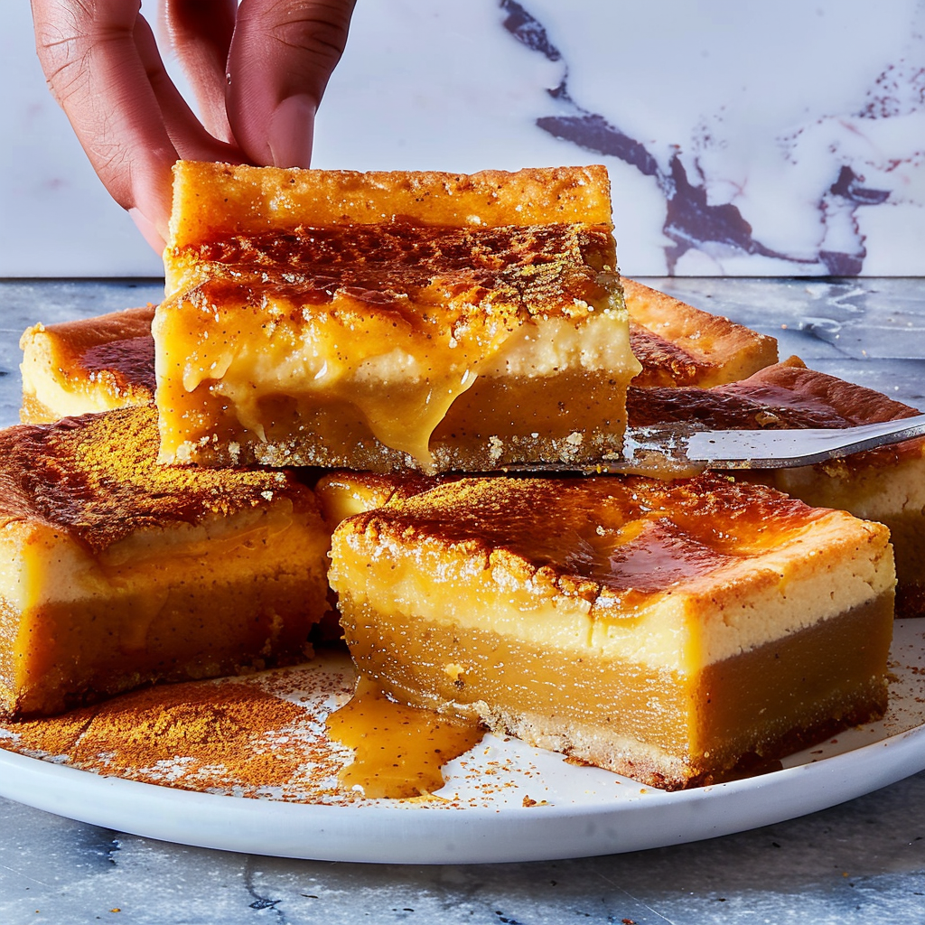 Recipe preparation for Sweet Potato Crème Brûlée Bars