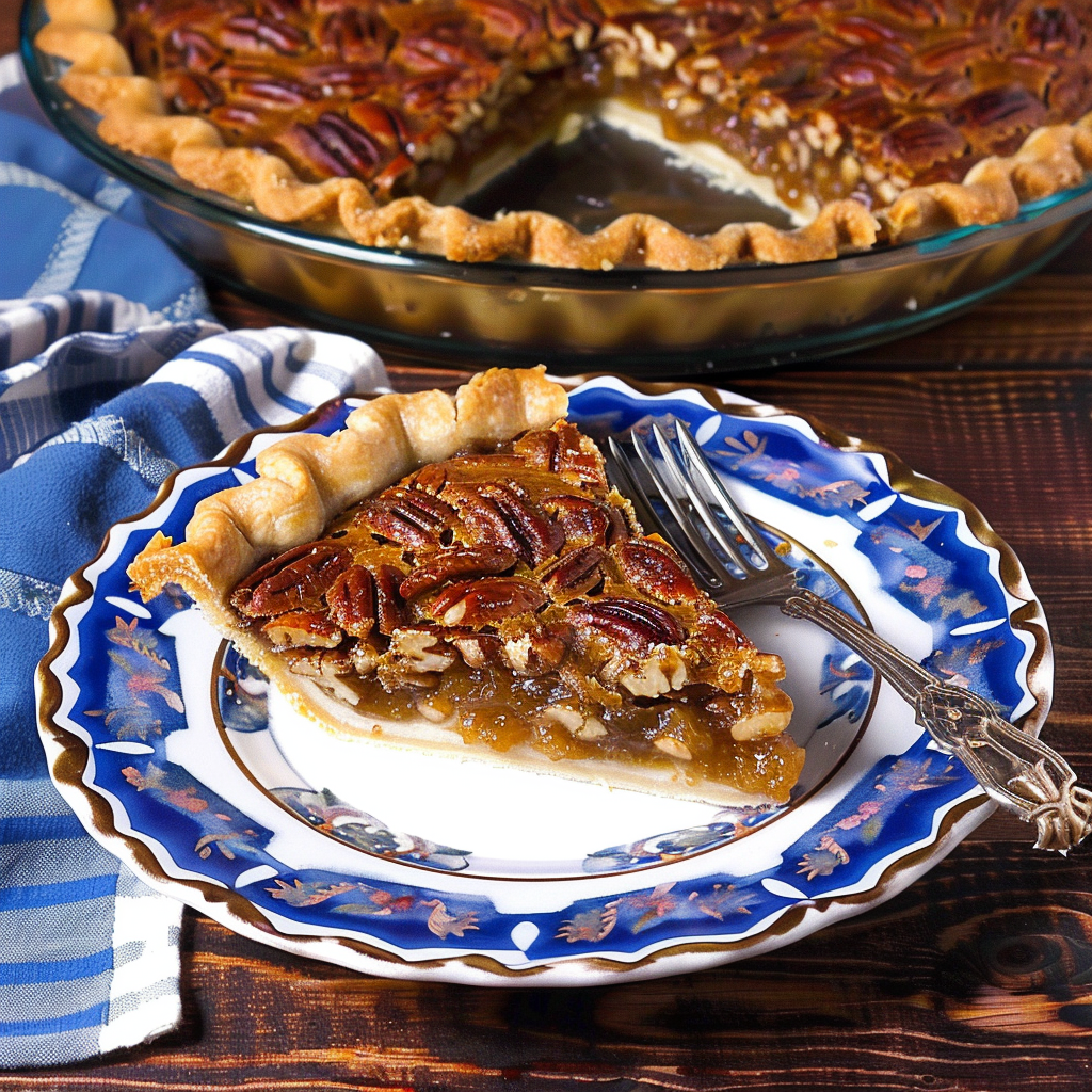 Recipe preparation for Maple & Bourbon Pecan Pie